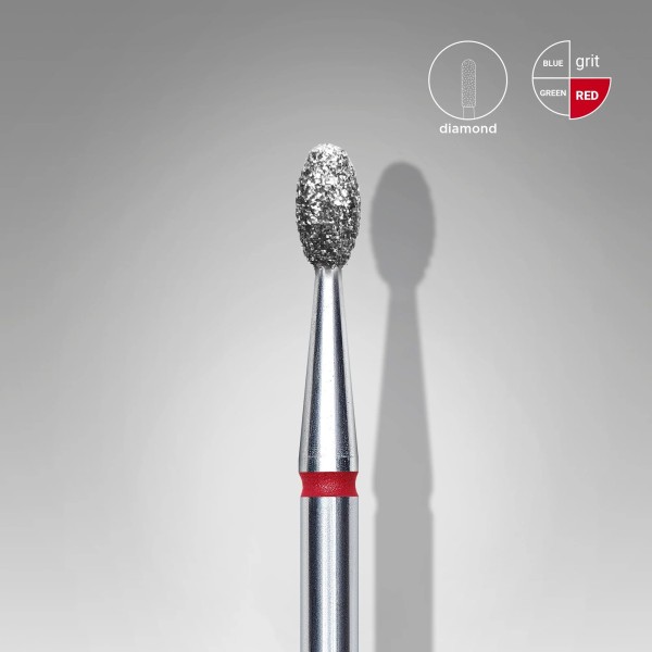 Staleks frez diamentowy kropelka czerwony średnica 2,5mm/część robocza 5mm