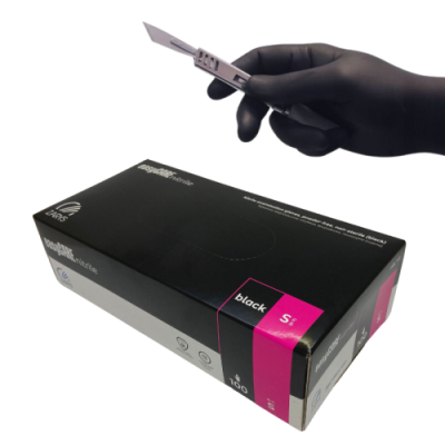 Zarys rękawiczki nitrylowe czarne rozm S