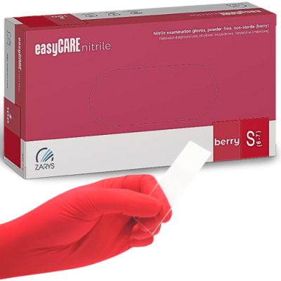 Zarys rękawiczki nitrylowe malinowe S