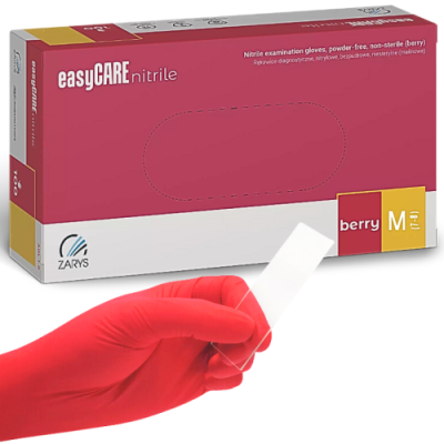 Zarys rękawiczki nitrylowe malinowe M