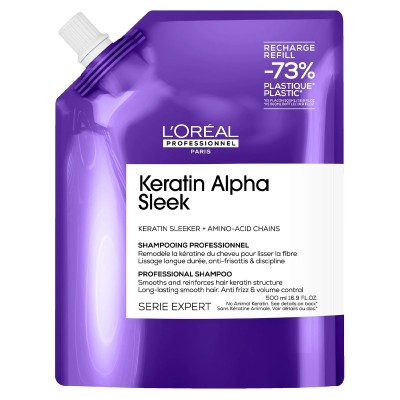 Loreal Keratin Alpha Sleek Szampon refil 500ml - kosmetyki profesjonalne | KosmetykPro